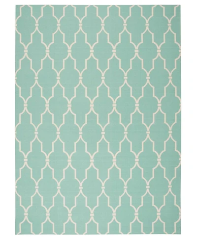 Long Street Looms Backyard BAC087 Aqua 7'9" x 10'10" Outdoor Area Rug