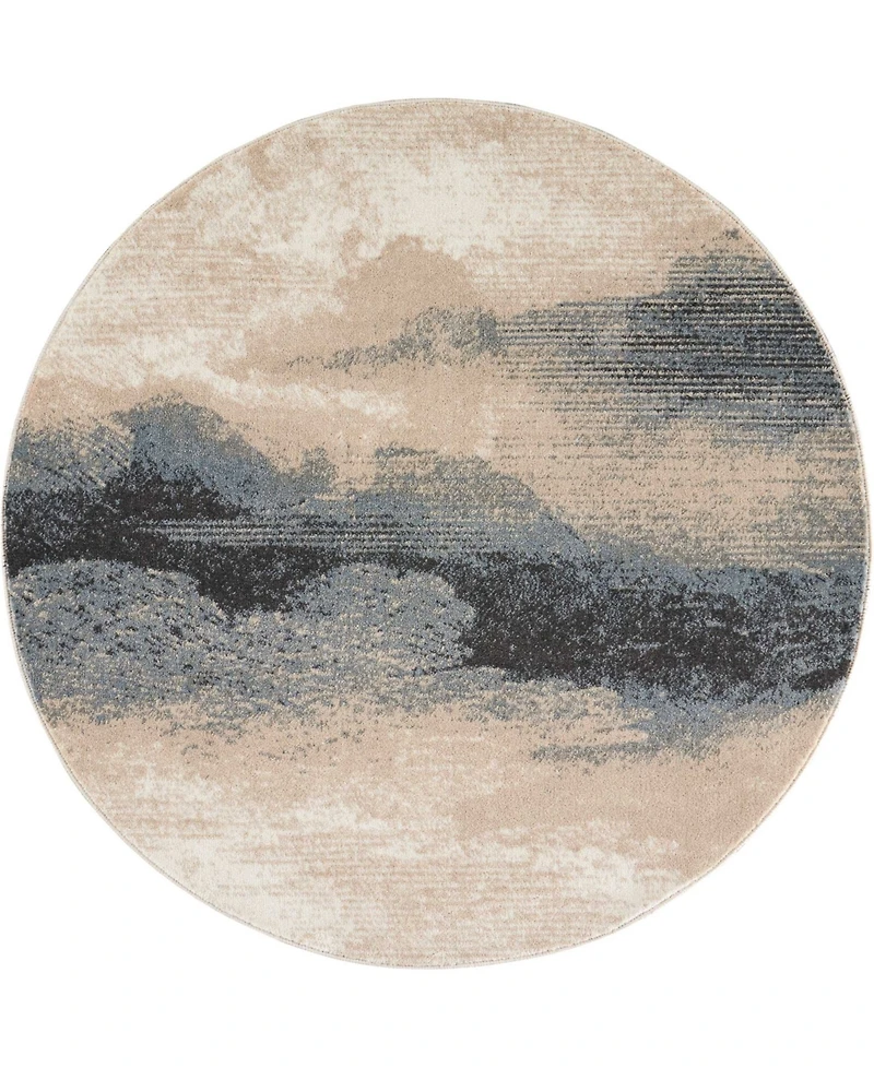 Long Street Looms Samuel SAM06 Driftwood 3'10" Round Area Rug