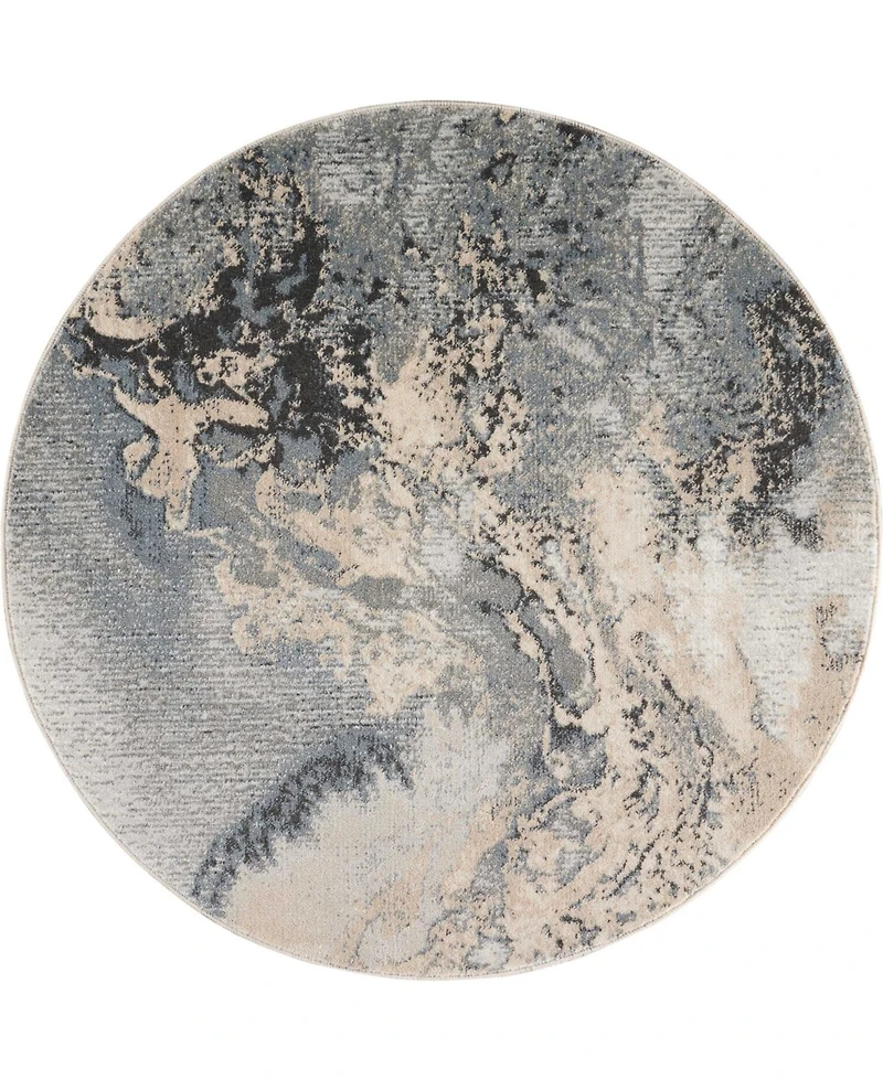 Long Street Looms Samuel SAM08 Gray 3'10" Round Area Rug