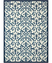 Long Street Looms Backyard BAC093 Blue 4'4" x 6'3" Outdoor Area Rug