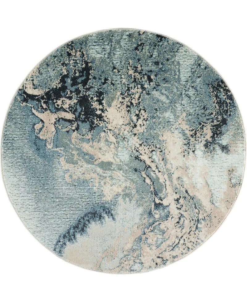 Long Street Looms Samuel SAM08 Gray 5'3" Round Area Rug