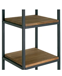 Glamour Home Ailis 57" Pine Wood Metal Frame Etagere Bookcase Shelf Media Center