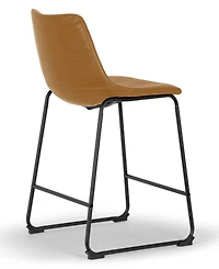 Glamour Home Set of 2 Adan Iron Frame Vintage-like Counter Stool