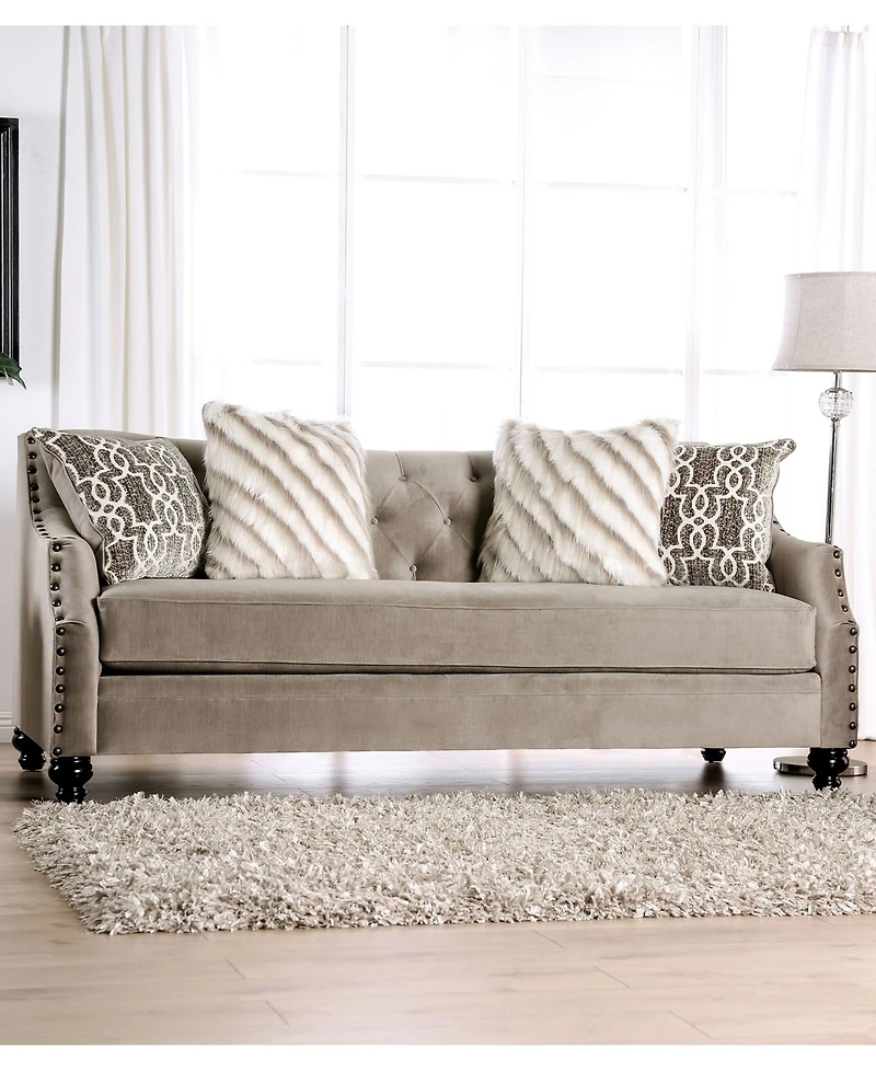 Furniture of America Port Smith Upholstered Sofa