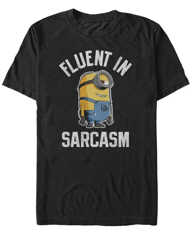 Fifth Sun Minions Men's Fluent In Sarcasm Short Sleeve T-Shirt