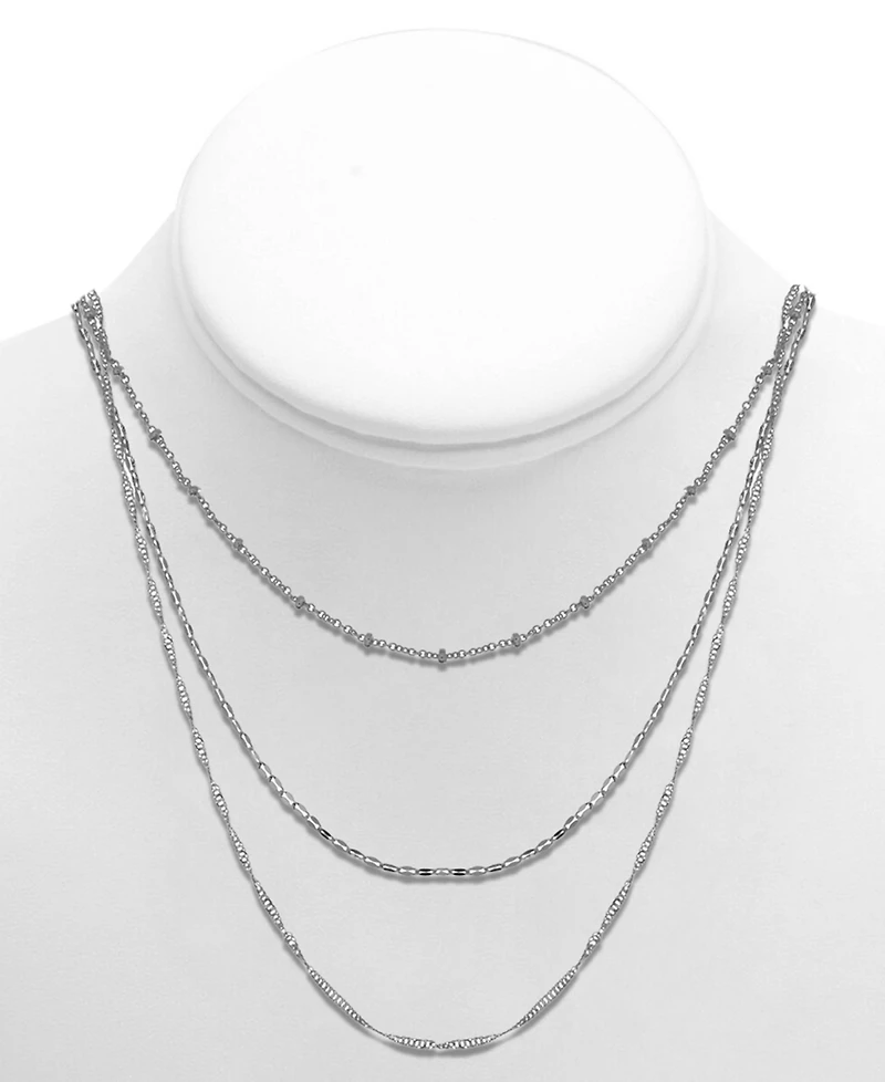 And Now This Silver Plated Multi-Chain 18" Layered Statement Necklace