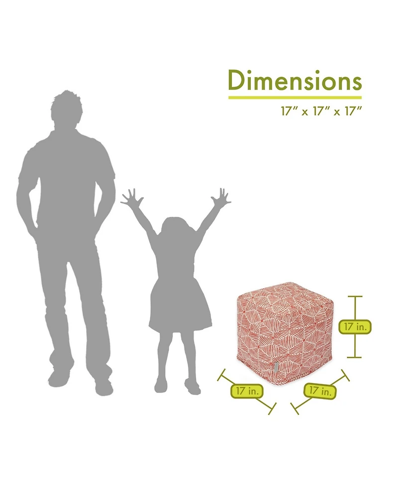 Majestic Home Goods Charlie Ottoman Pouf Cube 17" x