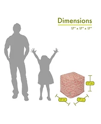 Majestic Home Goods Charlie Ottoman Pouf Cube 17" x