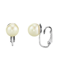 2028 Silver Tone Imitation Pearl Clip Earrings