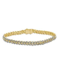 Men's Diamond (3 ct. t.w.) Cuban Link Bracelet in 10K Yellow Gold