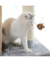 Armarkat X2001 Two-Level Platform Real Wood Scratcher with Sisal Carpet Board for Small Cats