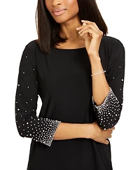 Msk Embellished-Sleeve Sheath Dress
