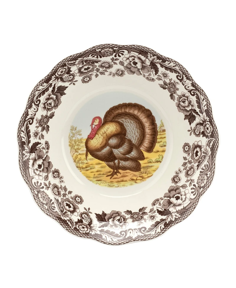 Spode Woodland Turkey Daisy Serving Bowl