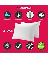 Waterproof Zippered Pillow Protector - King Size - 2 Pack