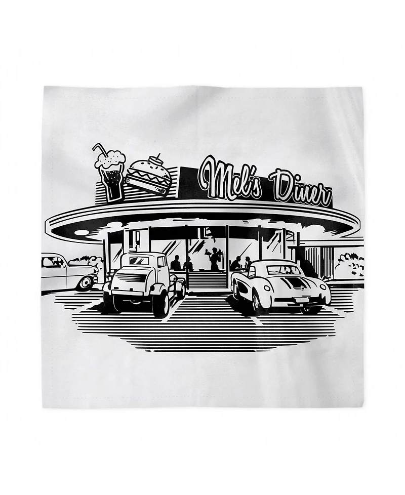 Ambesonne Retro Set of 4 Napkins, 12" x 12"