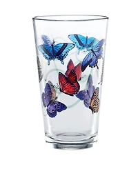 Culver Butterflies Pint Glass 16-Ounce Set of 4