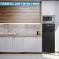 2 Doors 3.4 cu ft. Unit Compact Mini Refrigerator Freezer Cooler