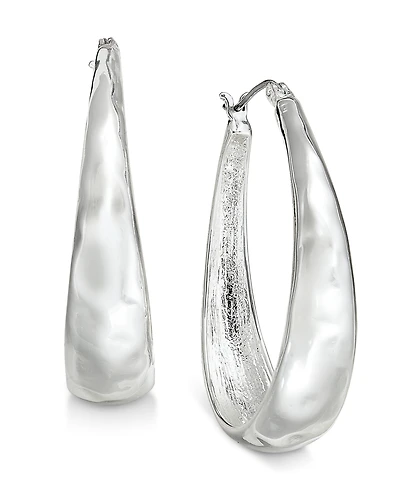 Style & Co Hammered Oval Hoop Earrings, Exclusively at Macy's