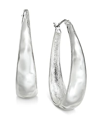 Style & Co Hammered Oval Hoop Earrings, Exclusively at Macy's