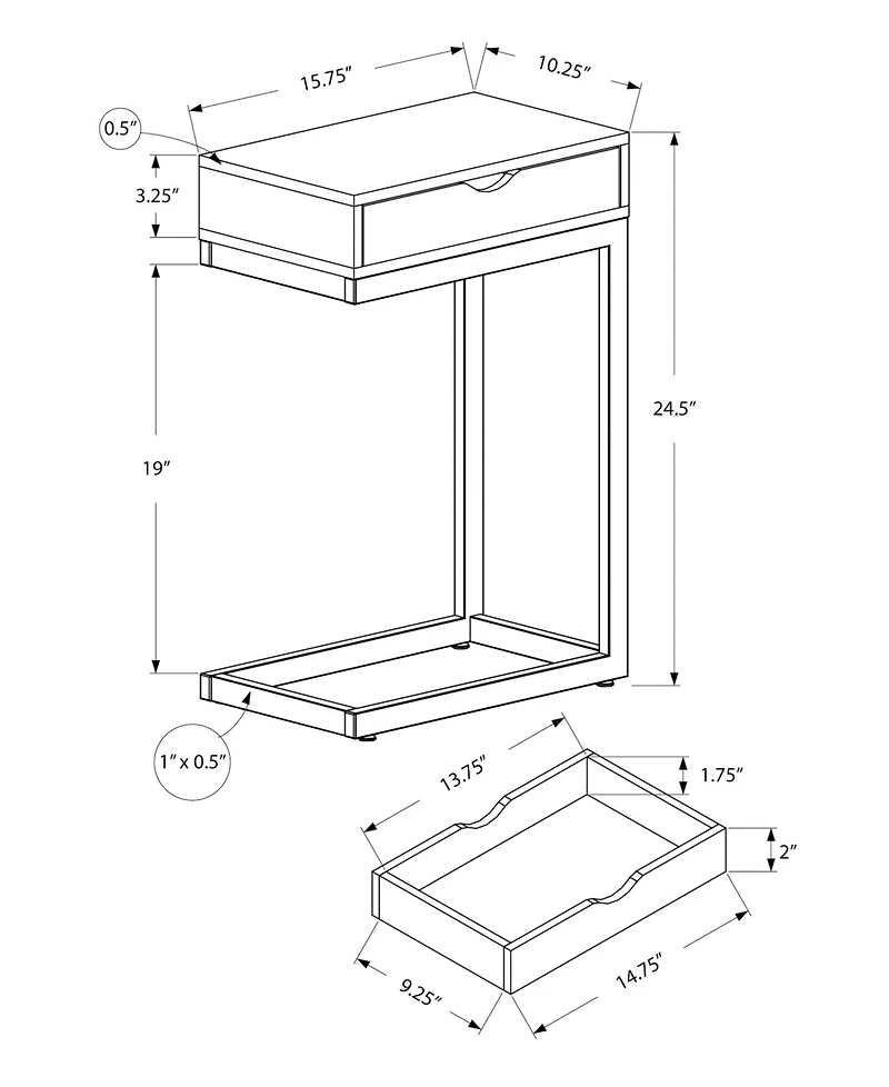 Monarch Specialties Accent Table - Drawer