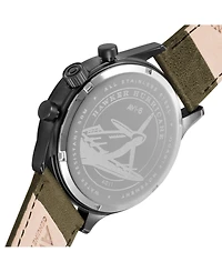 Avi-8 Men's Hawker Hurricane Chronograph Army Green Genuine Leather Strap Watch 42mm