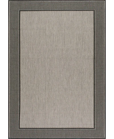 nuLoom Dawn Gris Border Gray 5'3" x 7'6" Outdoor Area Rug