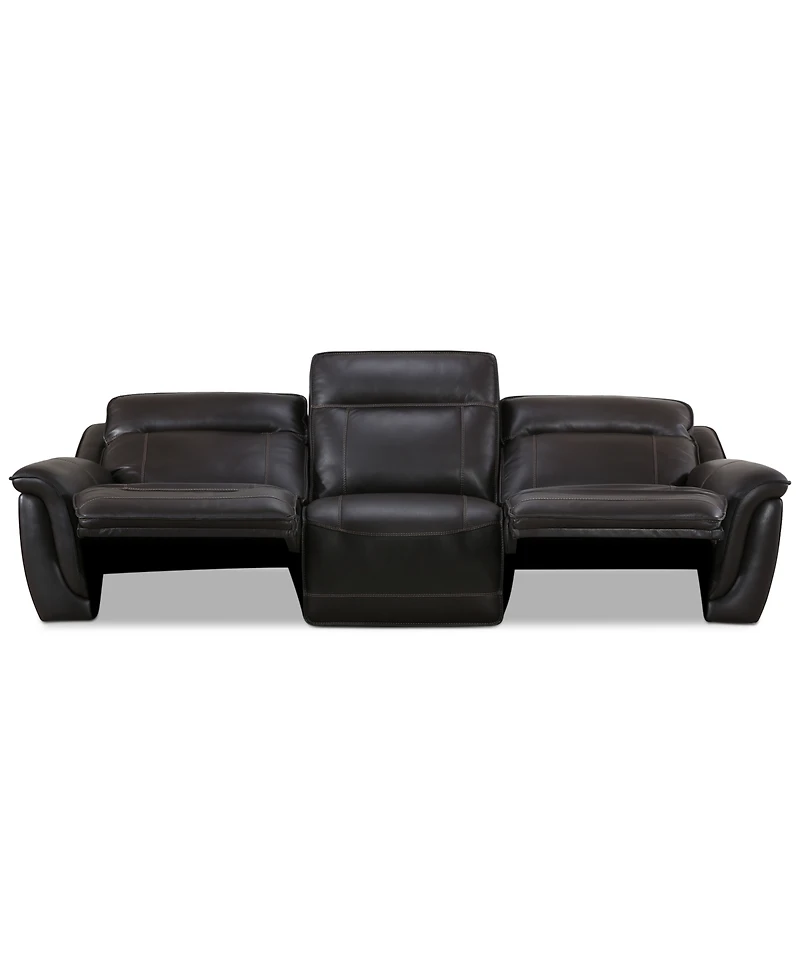 Lenardo 3-Pc. Leather Sofa with 2 Power Motion Recliners, Created for Macy's