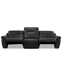 Lenardo 3-Pc. Leather Sofa with 2 Power Motion Recliners, Created for Macy's