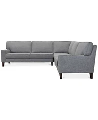 Closeout! Sandrew -Pc. Fabric Sectional with 2 Power Foot Rests