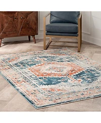 nuLoom Delicate Derya Persian Vintage-Inspired Blue 8' x 10' Area Rug