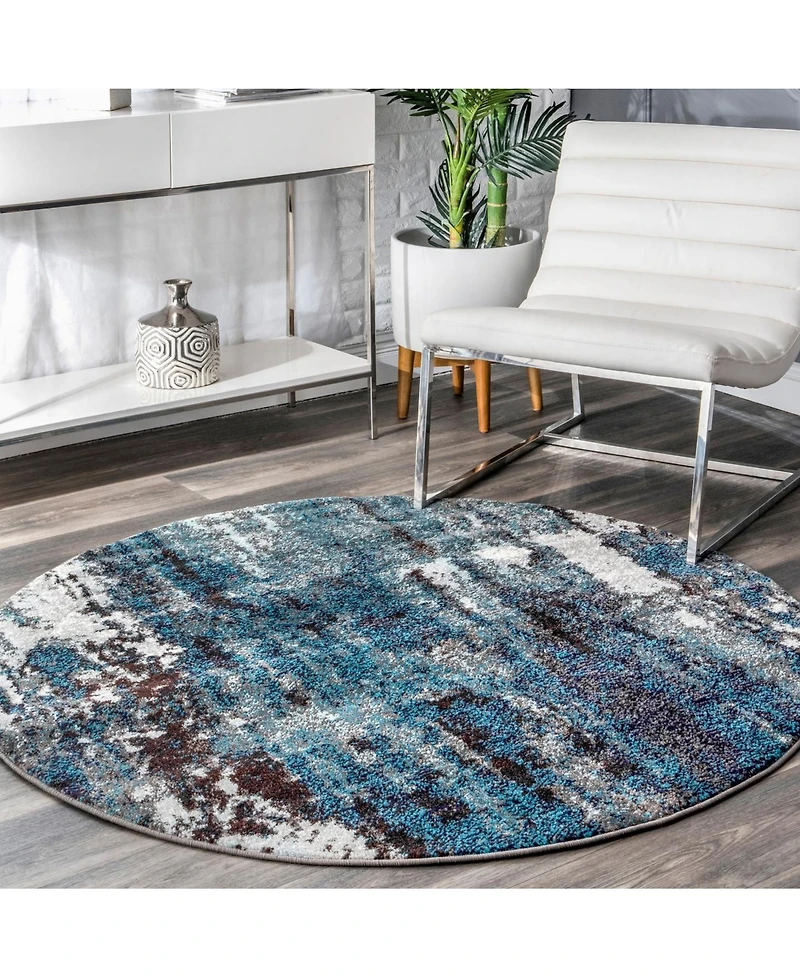 nuLoom Carnival Abstract Haydee Blue 5' x 8' Area Rug