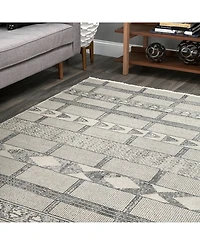 nuLoom Fantasy Contemporary Ismay Gray 5'3" x 7'7" Area Rug