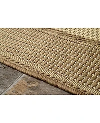 nuLoom Dawn Gris Border Beige 5'3" x 7'6" Outdoor Area Rug