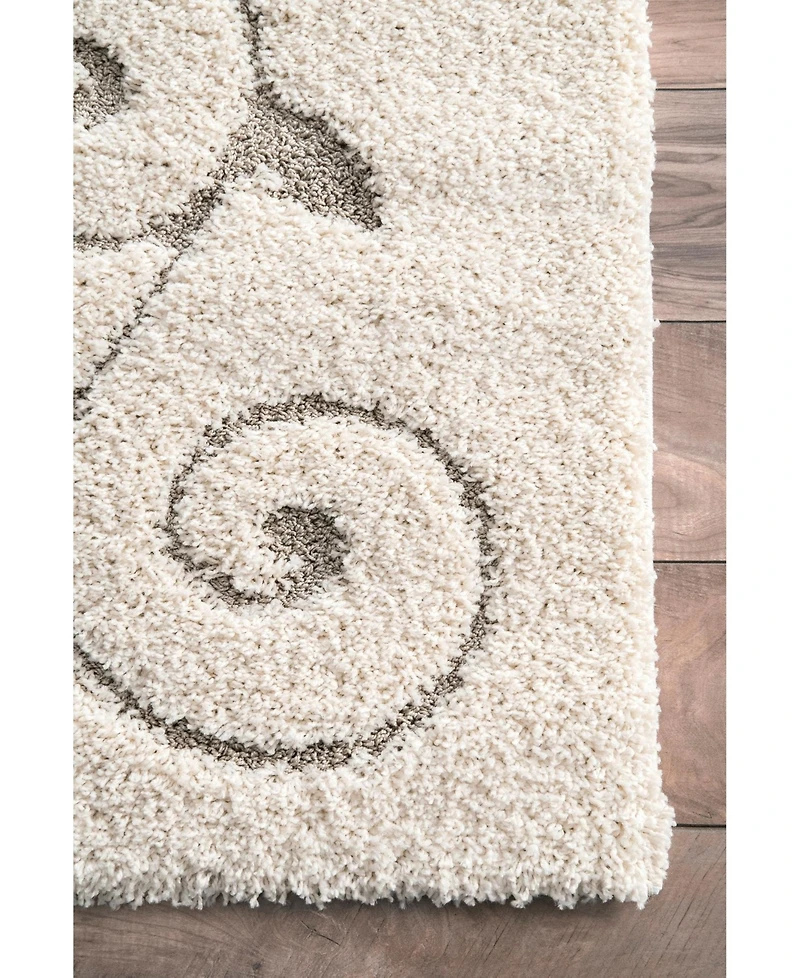 nuLoom Pattern Shag Vine Swirls Maisha 5'3" x 7'6" Area Rug
