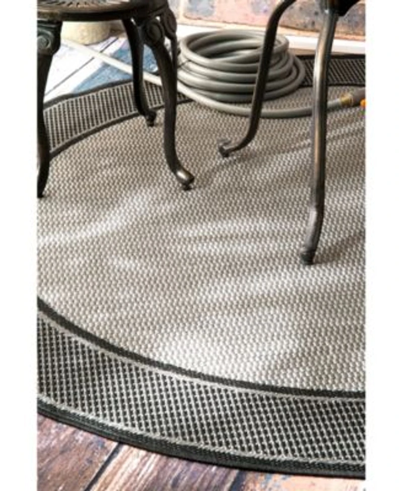 Nuloom Dawn Gris Border Outdoor Area Rug