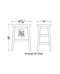 Alaterre Furniture Durango Industrial Wood Counter-Height Stool