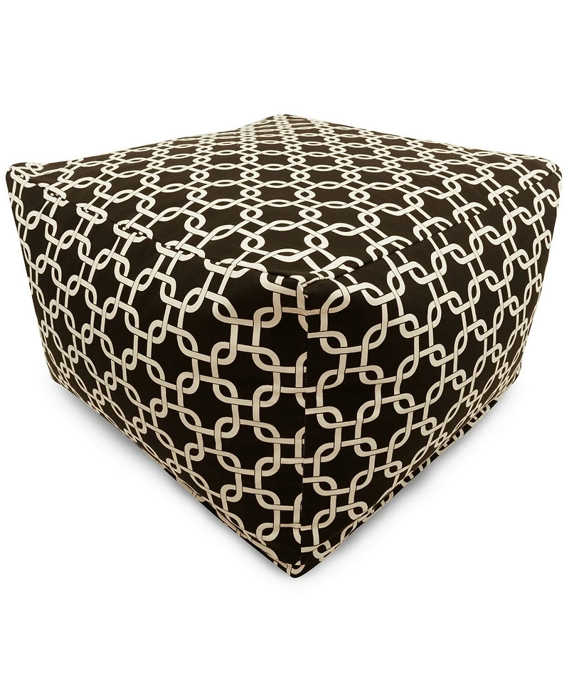 Majestic Home Goods Links Ottoman Square Pouf with Removable Cover 27" x 17"