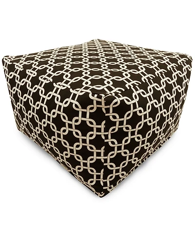 Majestic Home Goods Links Ottoman Square Pouf with Removable Cover 27" x 17"