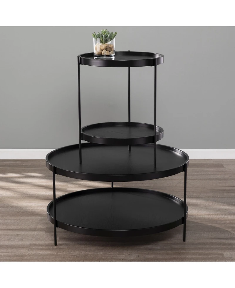 Southern Enterprises Kanabi Round Farmhouse Style End Table