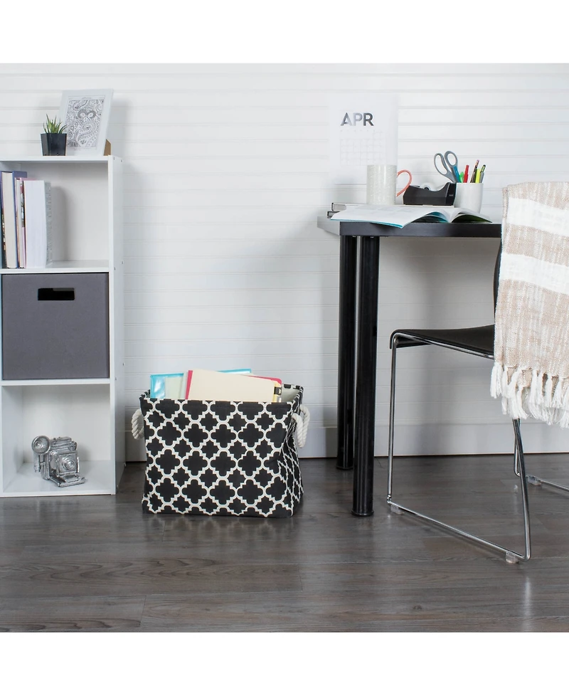 Design Imports Polyester Bin Lattice Rectangle Large
