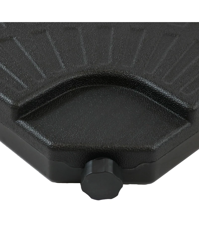 Sunnydaze Decor 4-Piece Cantilever Offset Umbrella Base Plates Set - Fill with Water or Sand - Fits Outdoor Cross Style Bases - Black