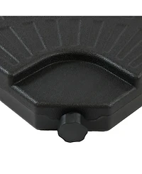 Sunnydaze Decor 4-Piece Cantilever Offset Umbrella Base Plates Set - Fill with Water or Sand - Fits Outdoor Cross Style Bases - Black