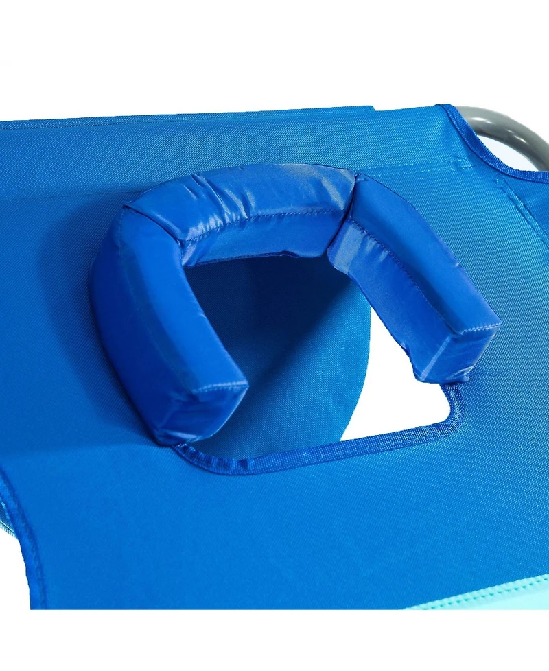 Ostrich Ladies Comfort Lounger, Beach Camping Pool Tanning Chair, Ocean Blue