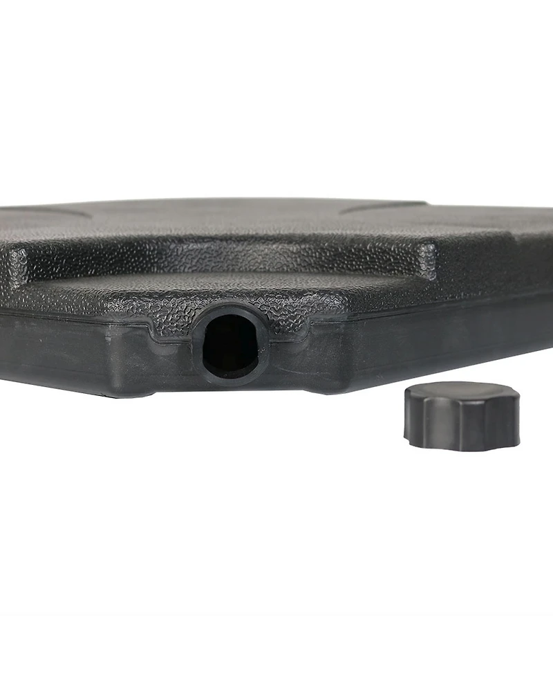 4-Piece Cantilever Umbrella Base Plates Set -For Cross-Style Bases - Fill with Sand or Water - Black