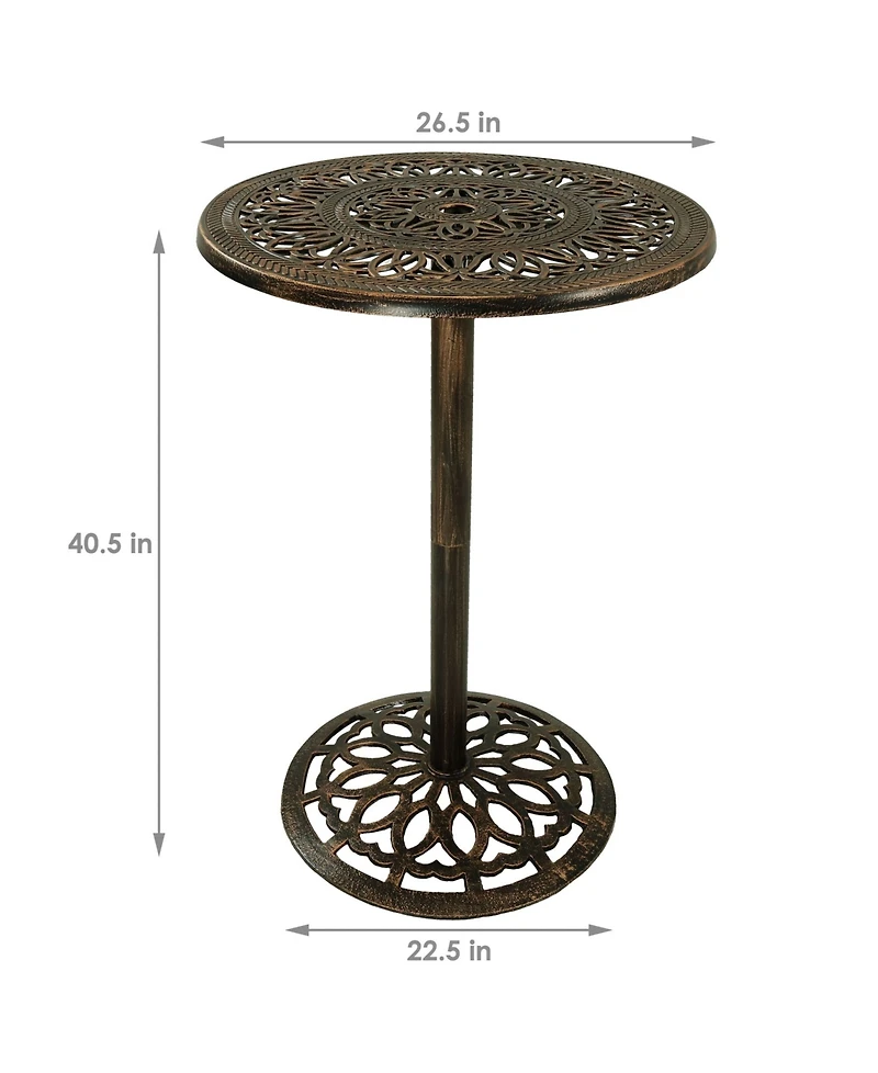 40"H Cast Iron Base and Cast Aluminum Tabletop Round Bar-Height Table