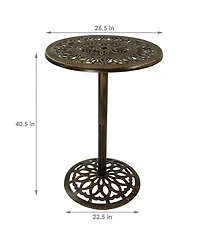 40"H Cast Iron Base and Cast Aluminum Tabletop Round Bar-Height Table