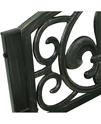 Traditional Fleur-de-Lis Design Cast Iron and Steel Outdoor Rocking Chair