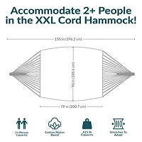 Mayan Family Hammock Handwoven Xxl Thick Cord with Stand