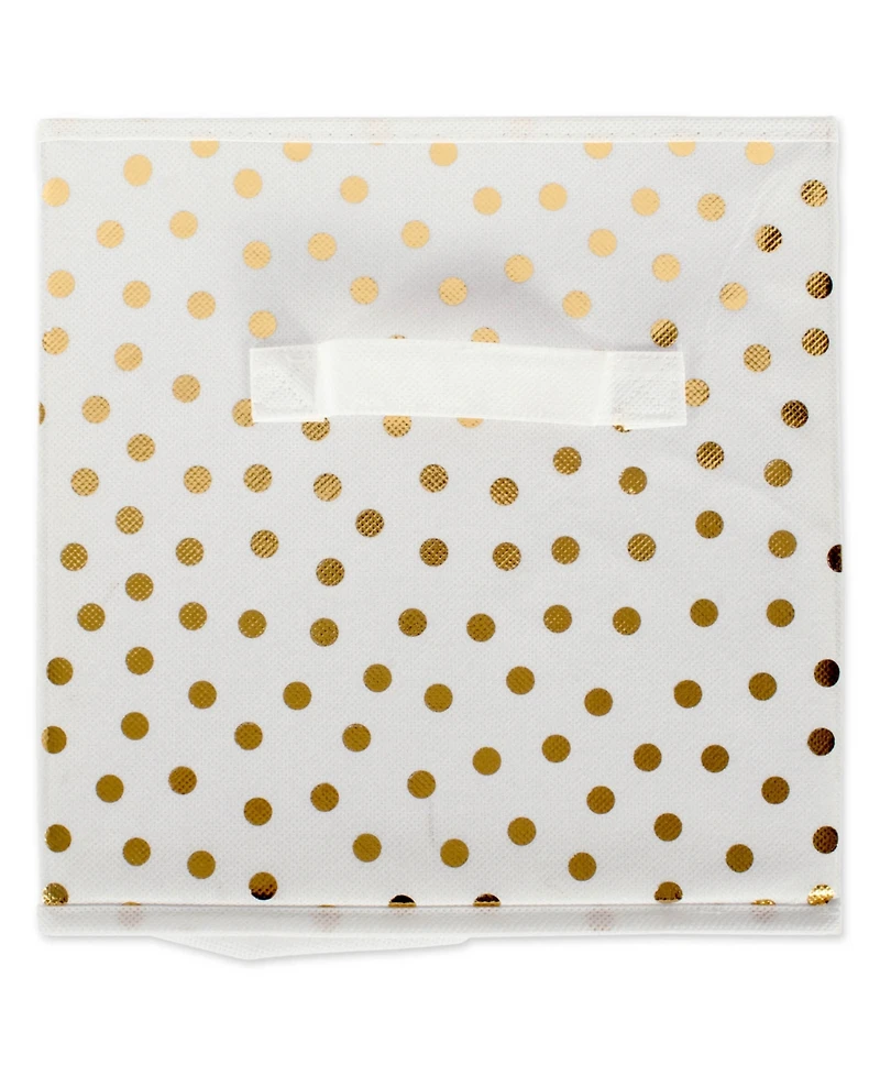 Design Imports Non-woven Polyester Cube Small Dots Square Set of 4