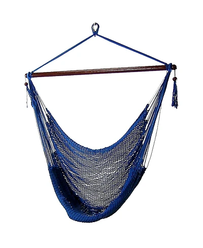 Caribbean Style Extra Large Hanging Rope Hammock Chair Swing for Backyard and Patio